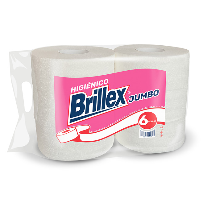 PAPEL HIGENICO JUMBO BRILLEX 6un 300mts
