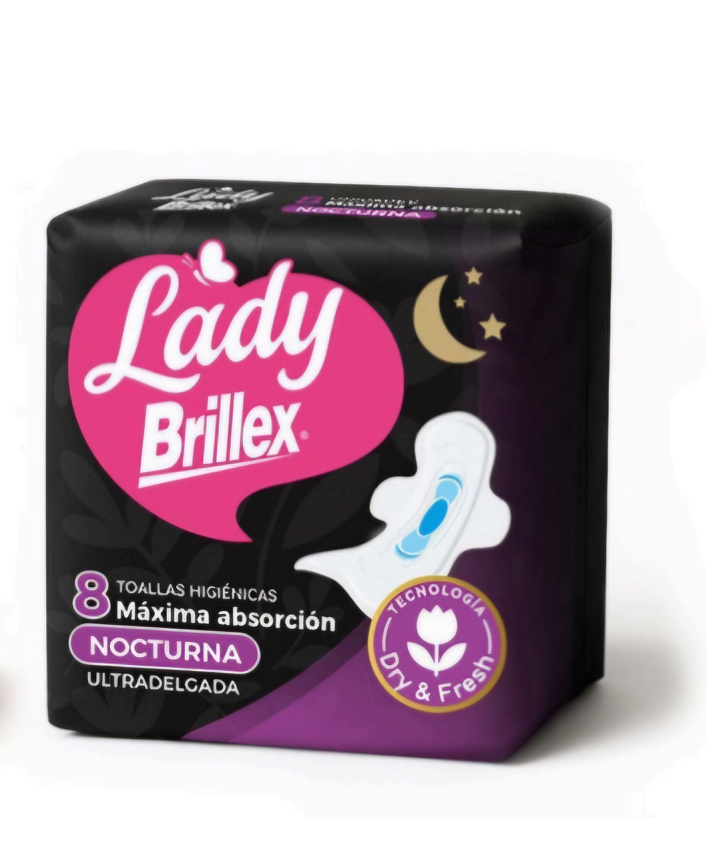 TOALLA HIG. LADY BRILLEX NOCTURNA ULTRADEL 8un PACK x 6